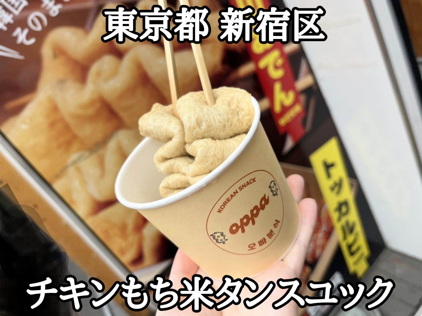 【東京都】【新宿区】「チキンもち米タンスユック」韓国屋台風釜山あつあつおでん 新大久保食べ歩き1