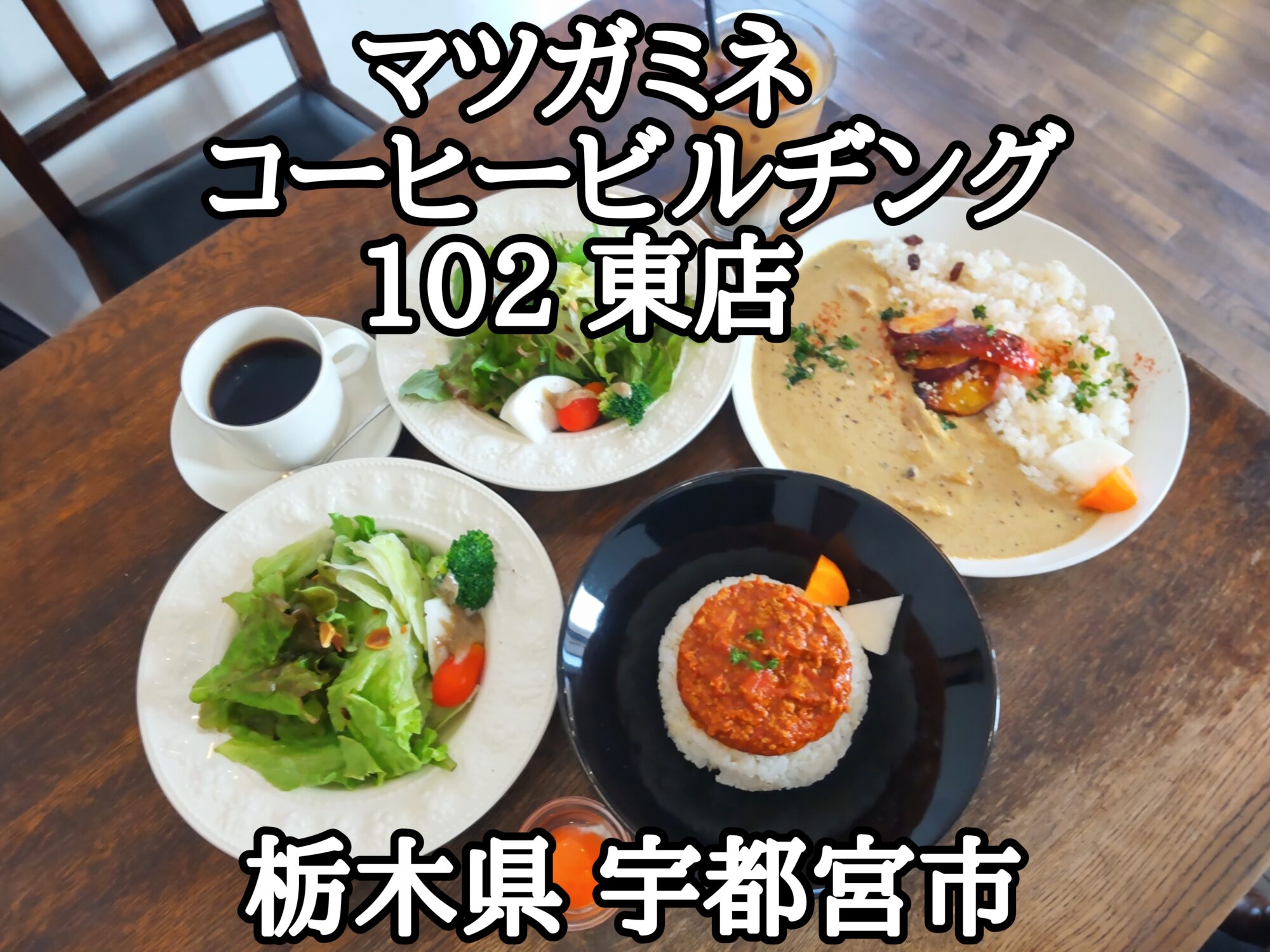 【栃木県】【宇都宮市】「マツガミネコーヒービルヂング 102 東店」うまうまなイエローチキンカレーとトマトキーマカレーの前菜セット